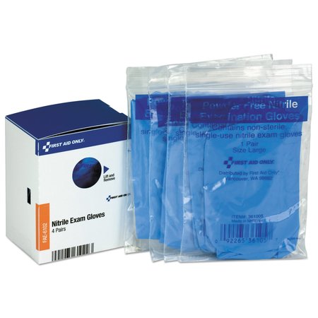 FIRST AID ONLY Refill for SmartCompliance General Business Cabinet, Nitrile Exam Gloves, PK4, 4PK FAE-6102